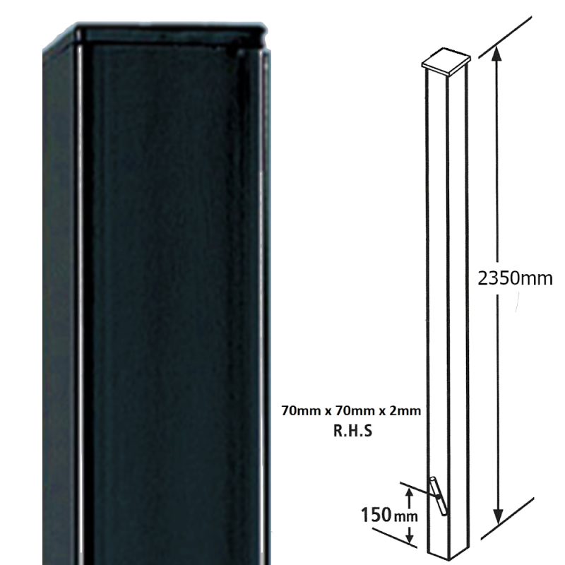 tall gate metal post flat top