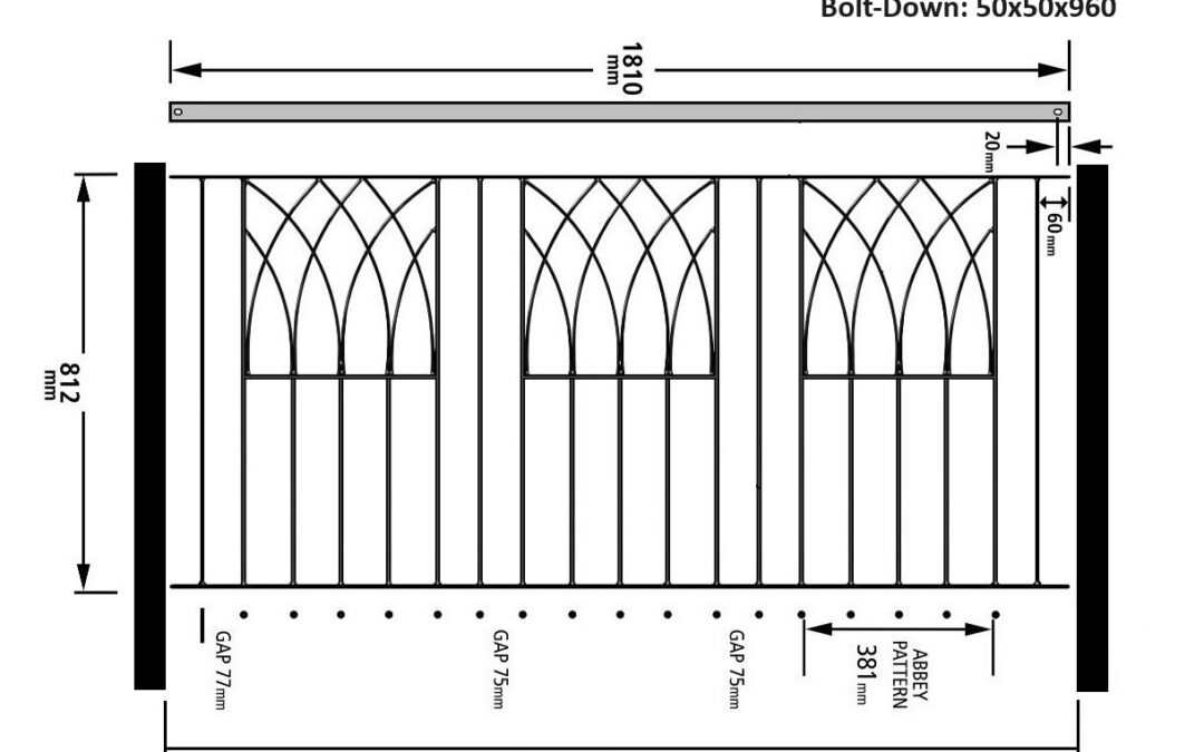 (ABZP01) 1830mm (6′) GAP x 812mm (2’8″) HIGH
