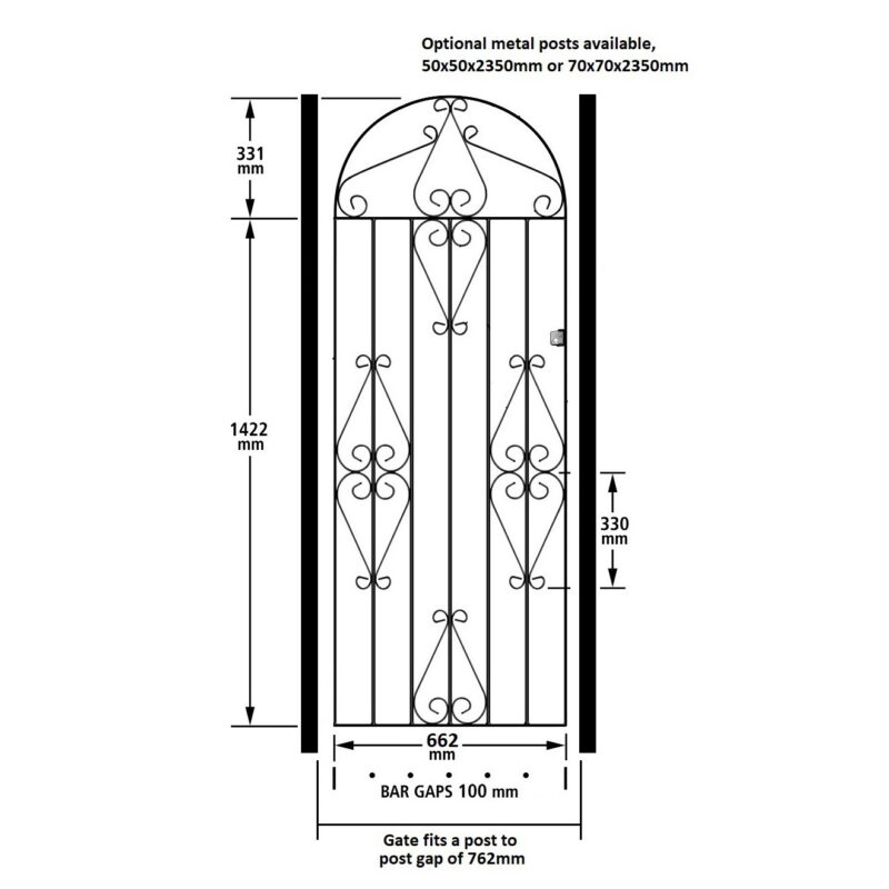 Classic garden gate Tall Metal Scroll Gate CBZP40