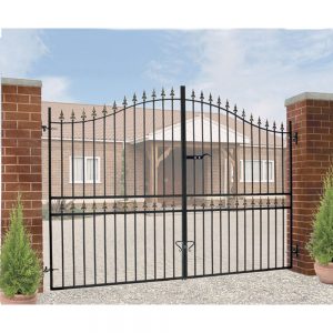 Corfe Bow Top Metal Estate Driveway Gate 2083mm High Wrought Iron Style