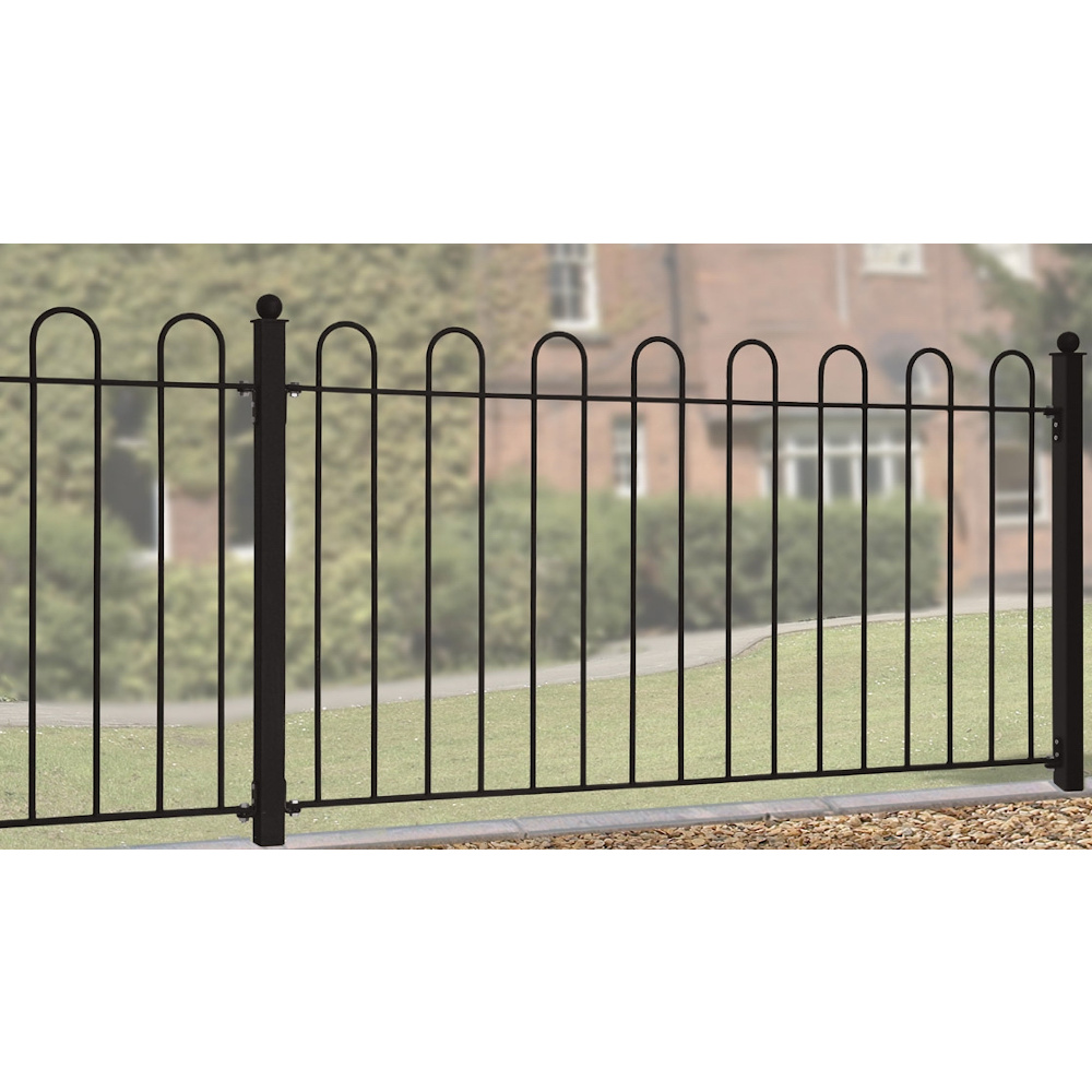 Court Hoop Top Fencing Panels 1830mm GAP x 490mm High galvanised wrought iron steel metal fence CRZP03 