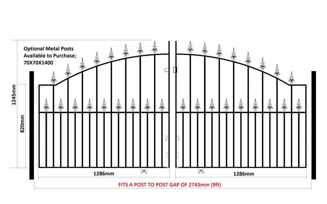 (SAZP16) 2743mm (9′) GAP x 1255mm (4′) HIGH