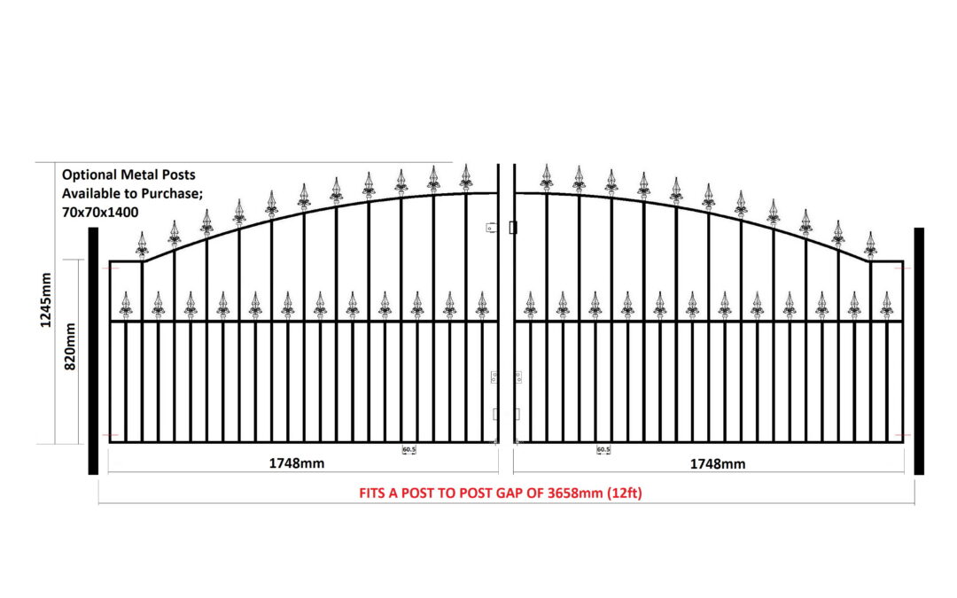(SAZP25) 3658mm (12′) GAP x 1255mm (4′) HIGH