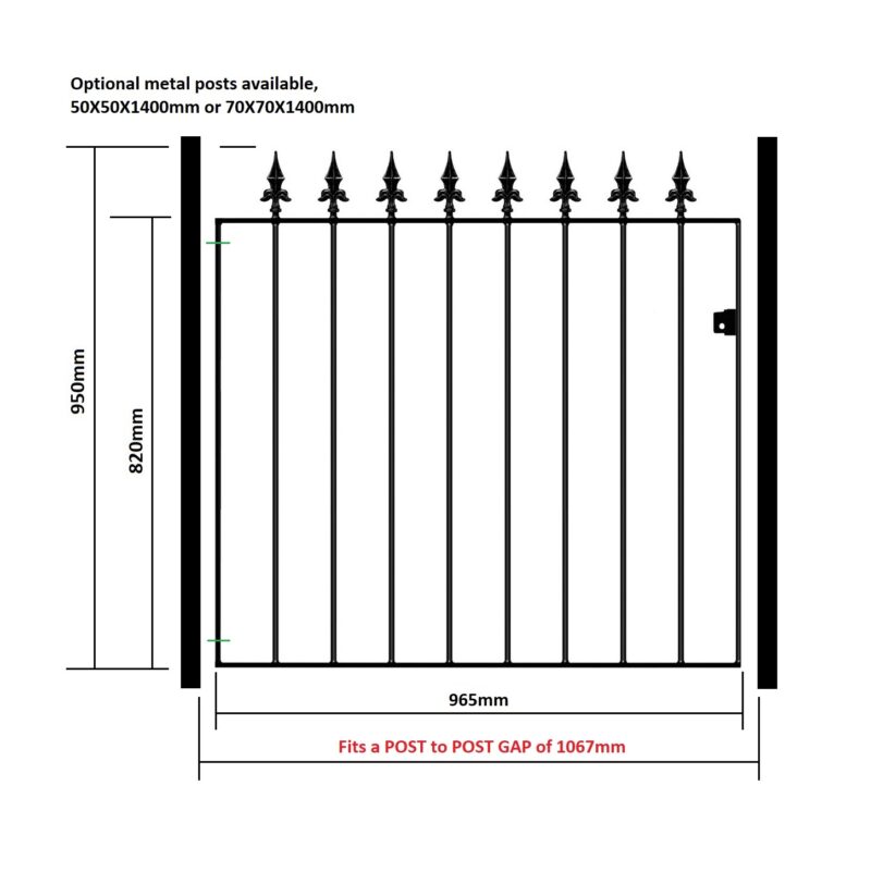 Metal garden gate spear top gate