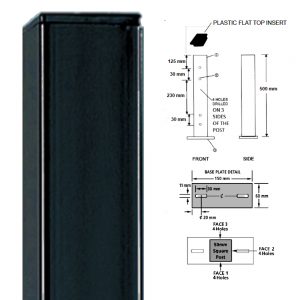 pre-drilled flat top metal post