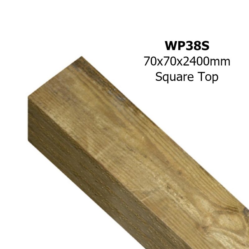 (WP38S) Square Top 70x70x2400mm, Wall Mounted