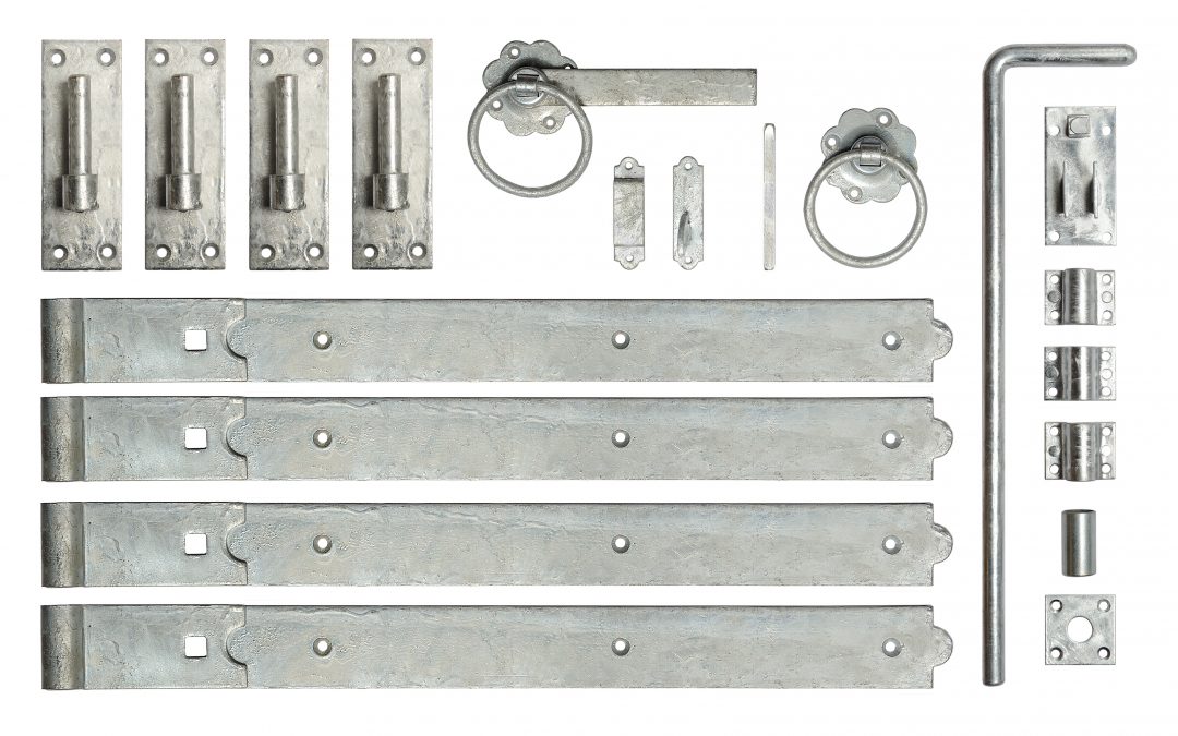 (EGFS/GALV) 24″ Hook & Band Hinge, Latch, Drop Bolt, Galvanised