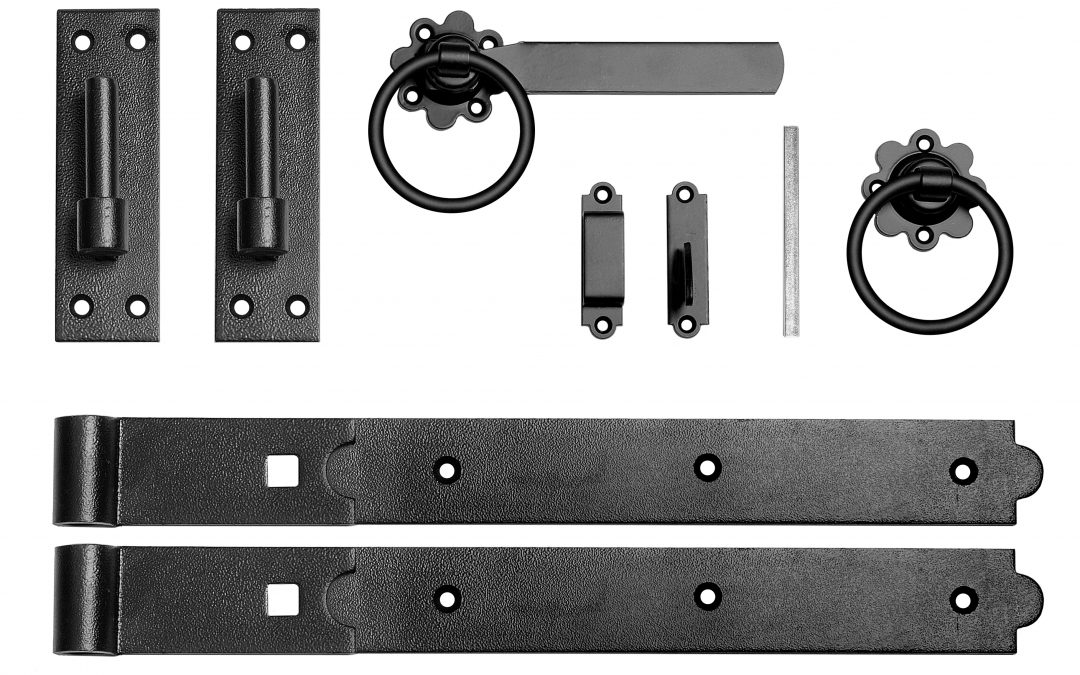 (SGFS/BLACK) 18″ Hook & Band Hinge, Latch, Black