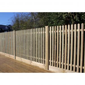 Mitre Topped Wooden Palisade Fence Panels