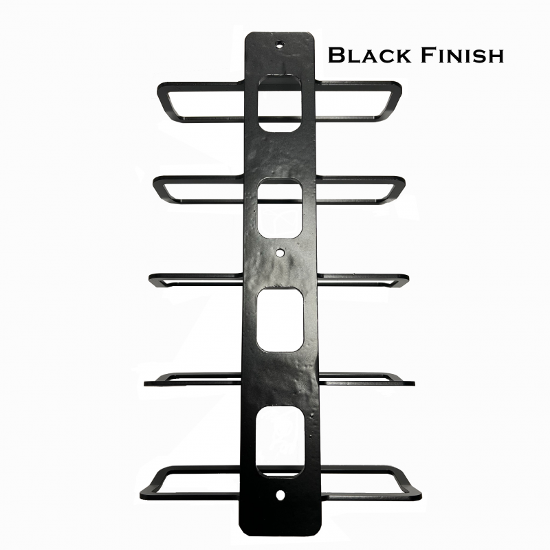 black 5 bottle wine rack wall mounted